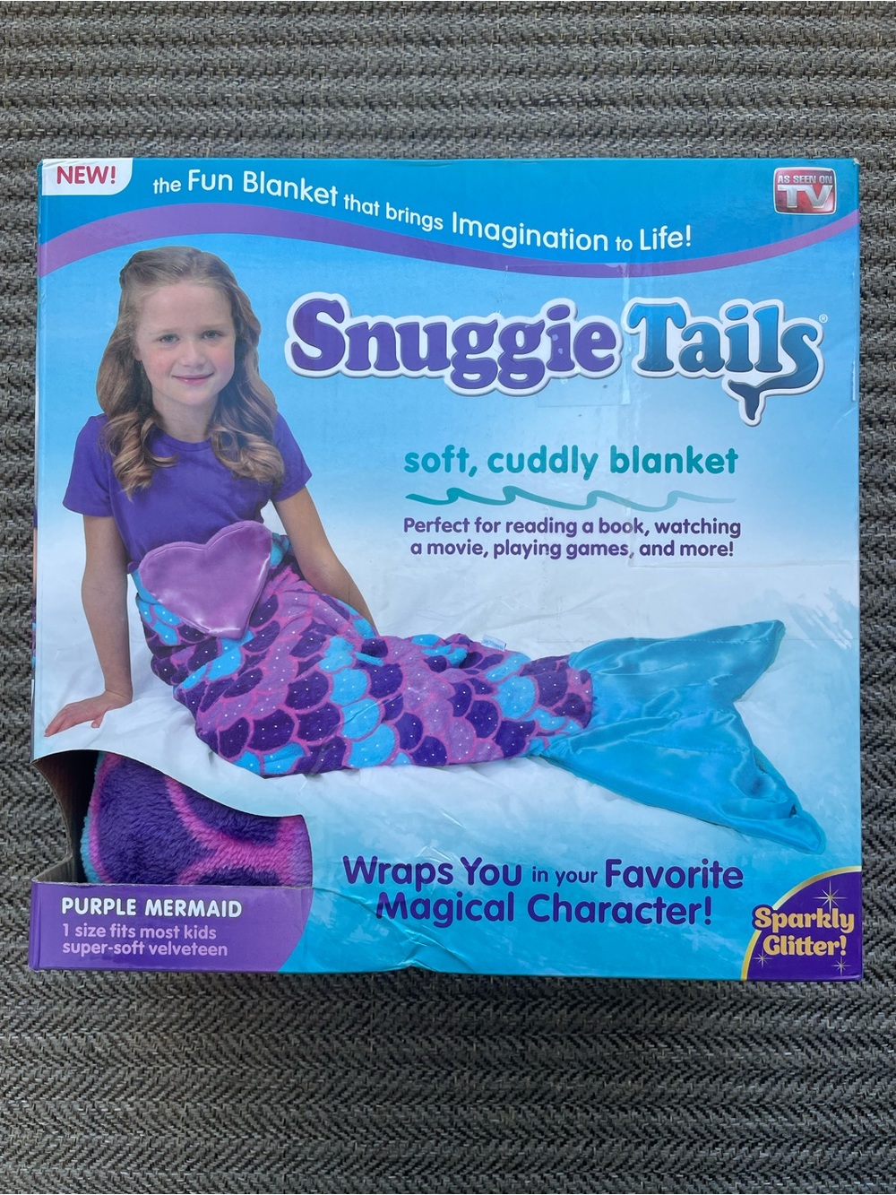 Snuggie Tails Purple Mermaid Soft Cuddly Blanket for Kids New